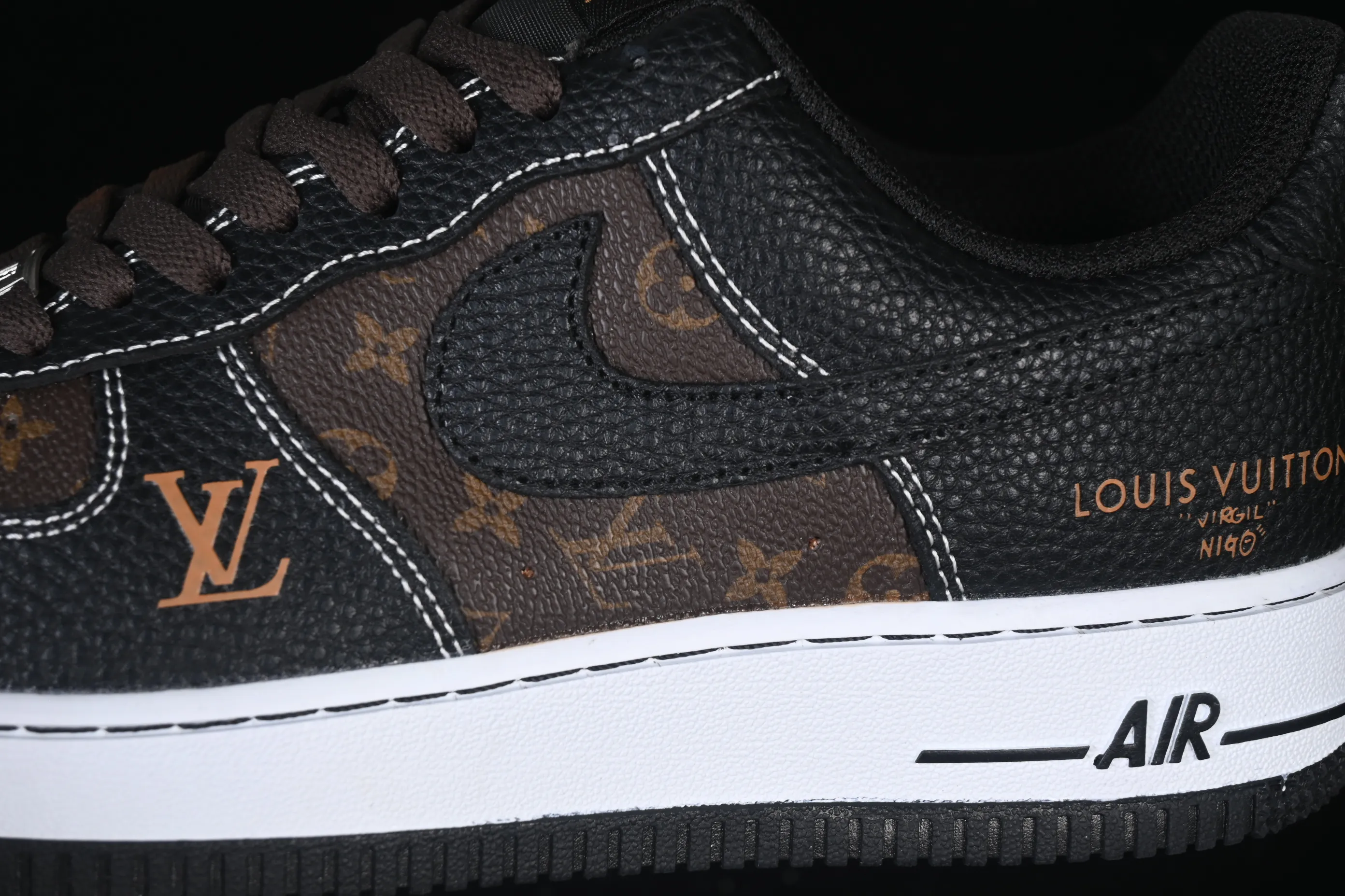All categories Nk Air Force 1 Air Force series Nk Air Force 1 Low Air Force low-top Nike Air Force 1'07 Low LV joint classic black and brown Air Force 1 low-top casual sneakers CZ3986-002